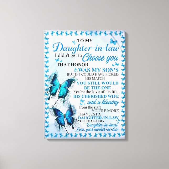 Mother-in-law gift for daughter-in-law canvas print (Front)