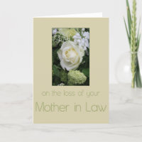 Mother in Law loss Rose sympathy Card
