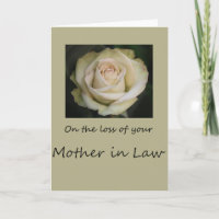 Mother in Law loss Rose sympathy Card