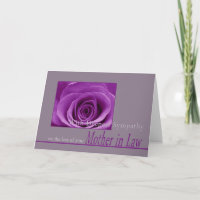 Mother in Law loss Rose sympathy Card