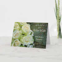 Mother in Law  loss Rose sympathy Card