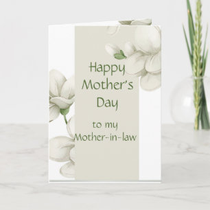 Mother-in-law Mother's Day White Flowers Floral Holiday Card