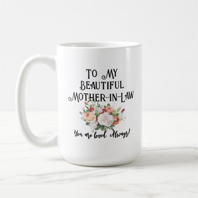 Mother In Law Personalised Message Coffee Mug (Left)