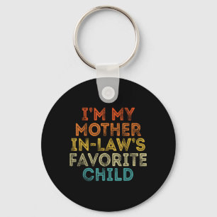 Mother in Laws Favourite Child Funny Parent Retro Key Ring