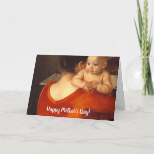 Mother in Red with Child Card
