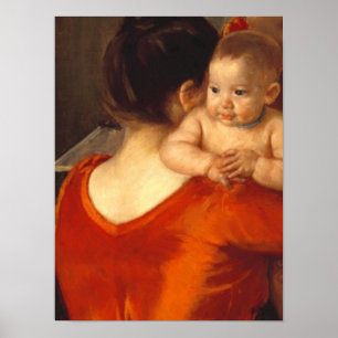 Mother in Red with Child Poster