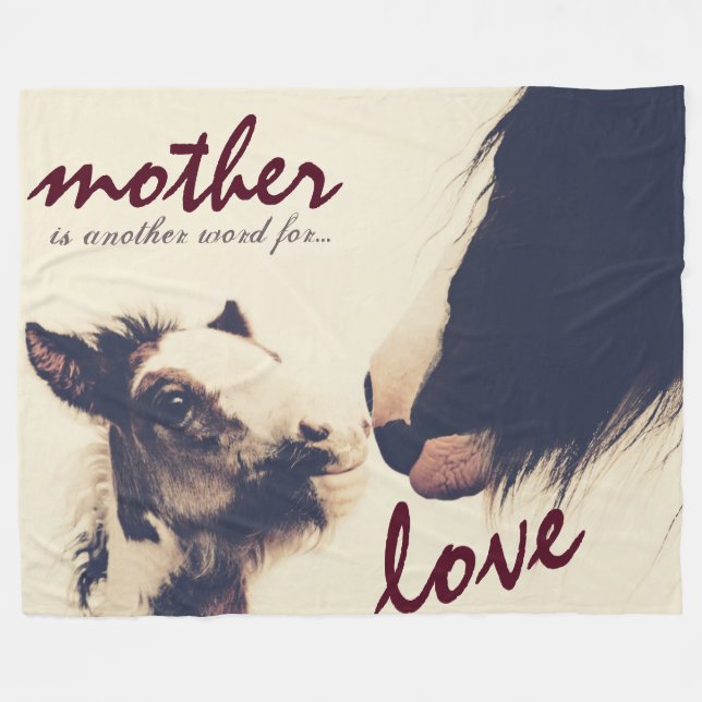 Mother is Another Word for Love Horse Fleece Blanket (Front (Horizontal))