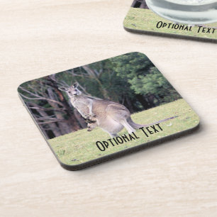 Mother Kangaroo with Baby Joey in Her Pouch Coaster