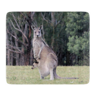 Mother Kangaroo with Baby Joey in Her Pouch Cutting Board
