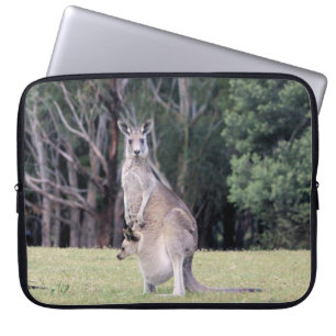 Mother Kangaroo with Baby Joey in Her Pouch Laptop Sleeve
