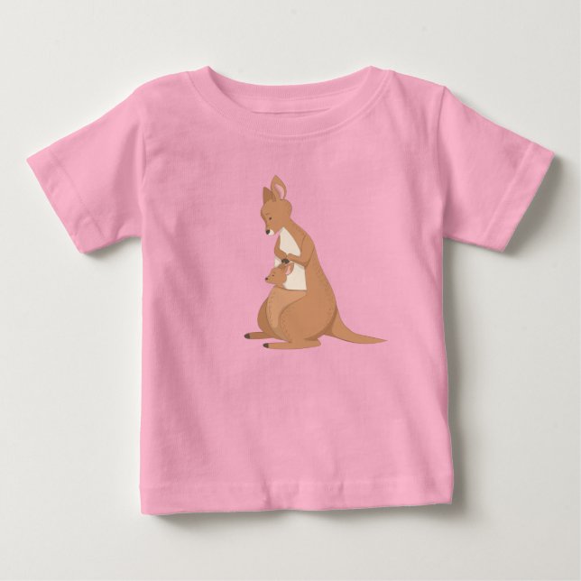 Mother Kangaroo With Baby T-Shirt (Front)