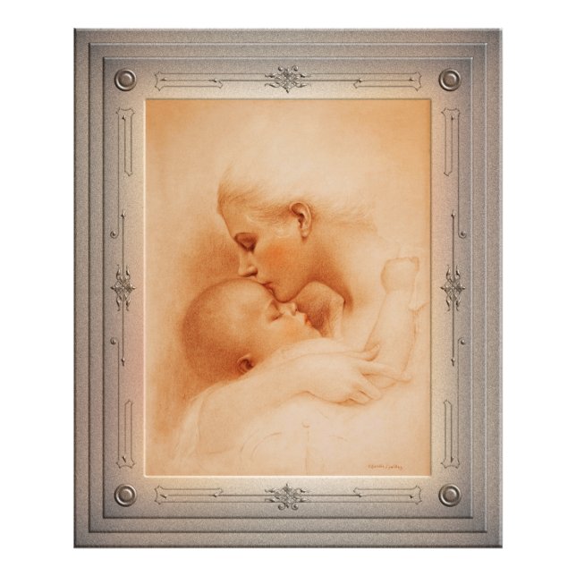 Mother Kissing Her Baby by Charles Gates Sheldon Photo Print (Front)