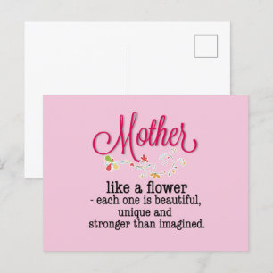 Mother Like A Flower Each One Is Beautiful Postcard