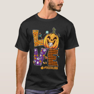 Mother Love Letter Baseball Mum Halloween Pattern  T-Shirt