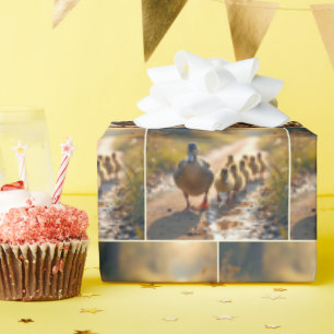 Mother Mallard Duck With Ducklings Wrapping Paper