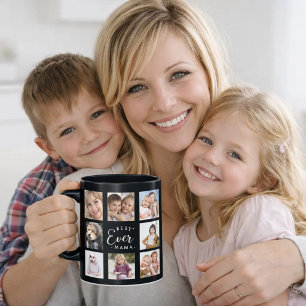 Mother mama photo collage black white mug