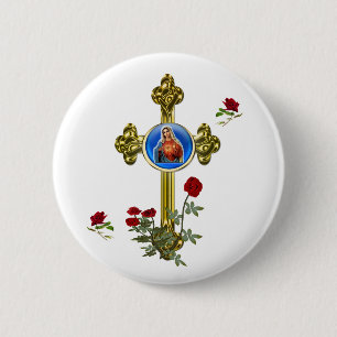 Mother MAry 6 Cm Round Badge