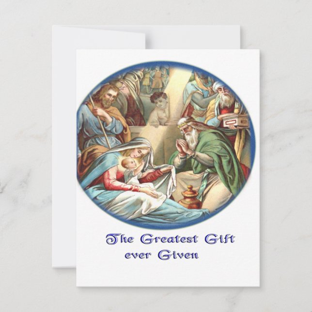 Mother Mary and baby Jesus Holiday Card (Front)