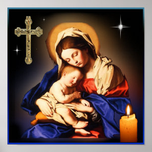 Mother Mary and Baby Jesus Poster
