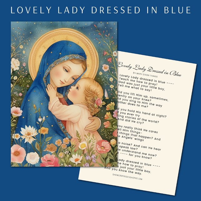 Mother Mary and Child Catholic Poem  Place Card (Creator Uploaded)