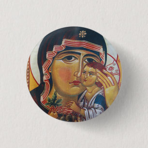 Mother Mary And Jesus Art 3 Cm Round Badge