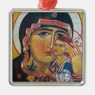 Mother Mary And Jesus Art Metal Tree Decoration