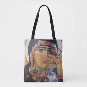 Mother Mary And Jesus Art Tote Bag