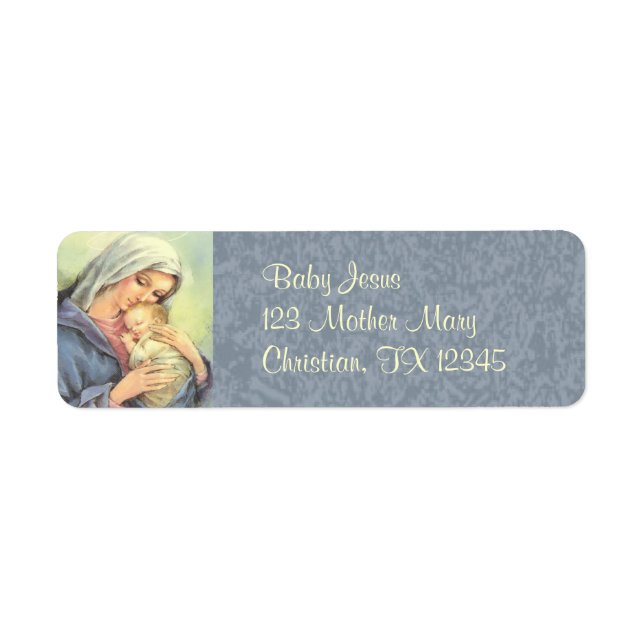 Mother Mary Baby Jesus Faith Return Address Labels (Front)