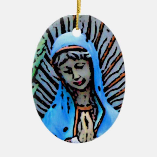 Mother Mary Ceramic Tree Decoration (Front)