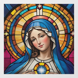 Mother Mary Colorful Stained Glass Virgin Mary