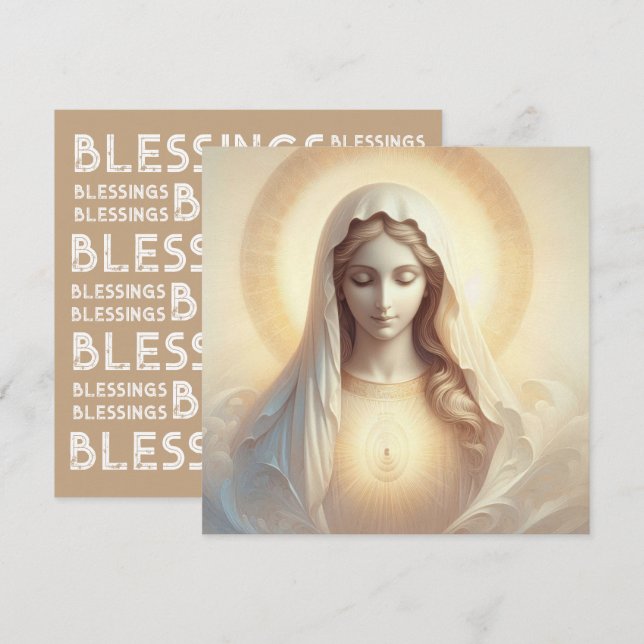 Mother Mary In Soft White Tones (Front/Back)