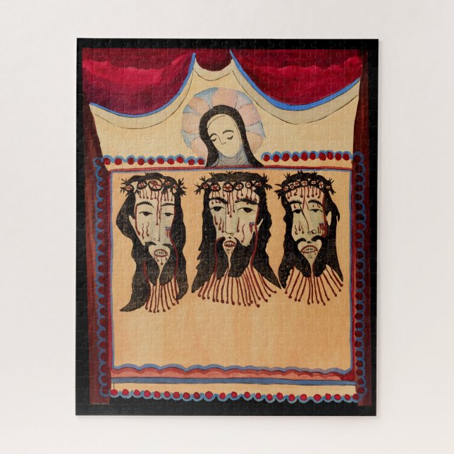 Mother Mary Jesus Christ Thorn Crown art Painting  Jigsaw Puzzle (Vertical)