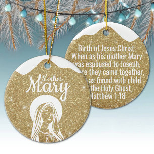 Mother Mary Matthew 1:18 Holy Ghost Passage  ⛪️ 🎄 Ceramic Tree Decoration