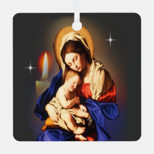 Mother Mary Metal Tree Decoration