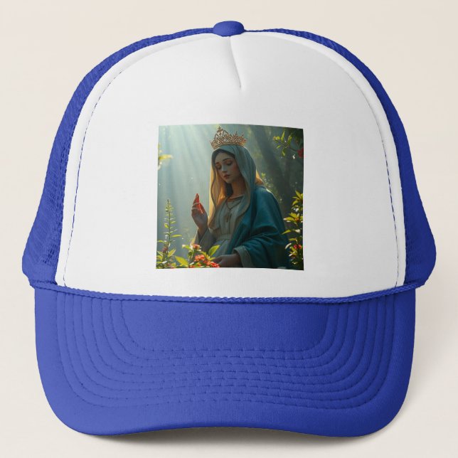 Mother Mary Queen of Heaven Trucker Hat (Front)