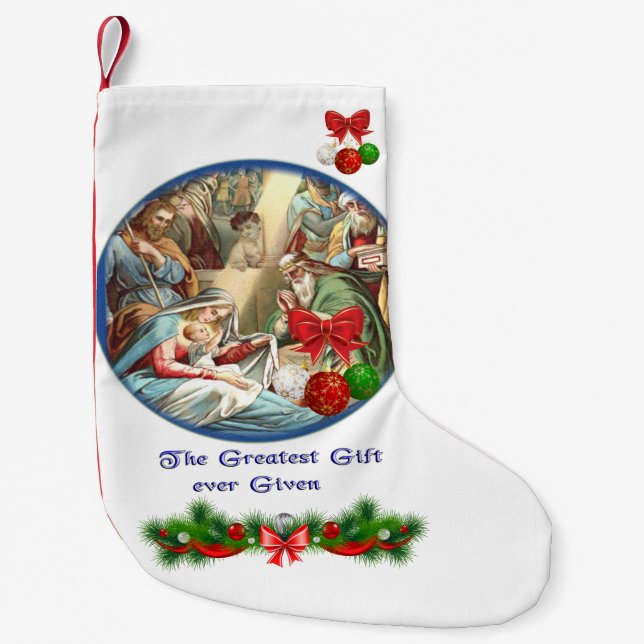 Mother Mary Small Christmas Stocking (Front)