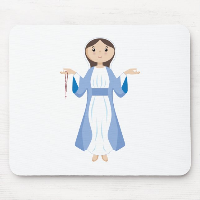 Mother Mary with Rosary Mouse Pad (Front)