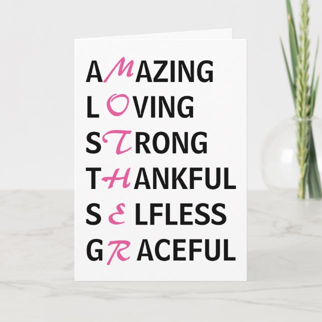 Mother Meaning Mother's Day Card (Front)