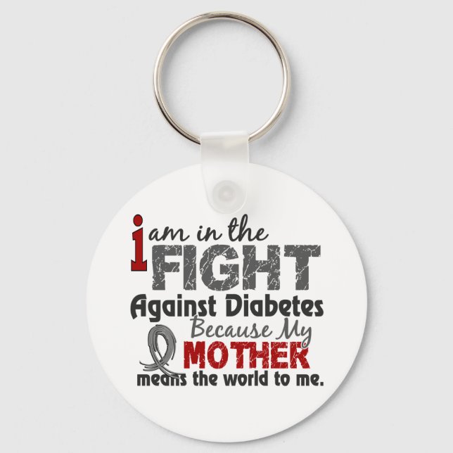 Mother Means World To Me Diabetes Key Ring (Front)