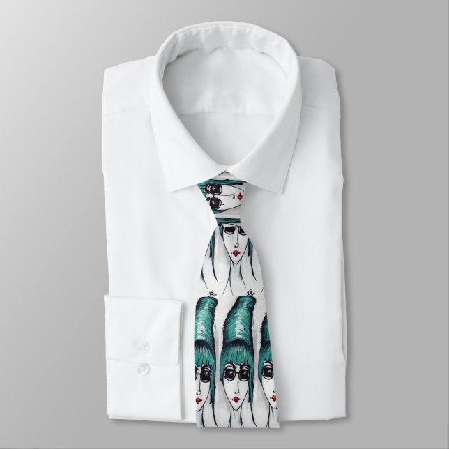 Mother Monster Original Art Drawing Necktie (Tied)