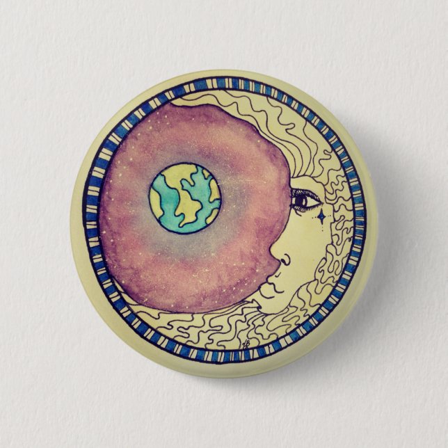 Mother Moon 6 Cm Round Badge (Front)