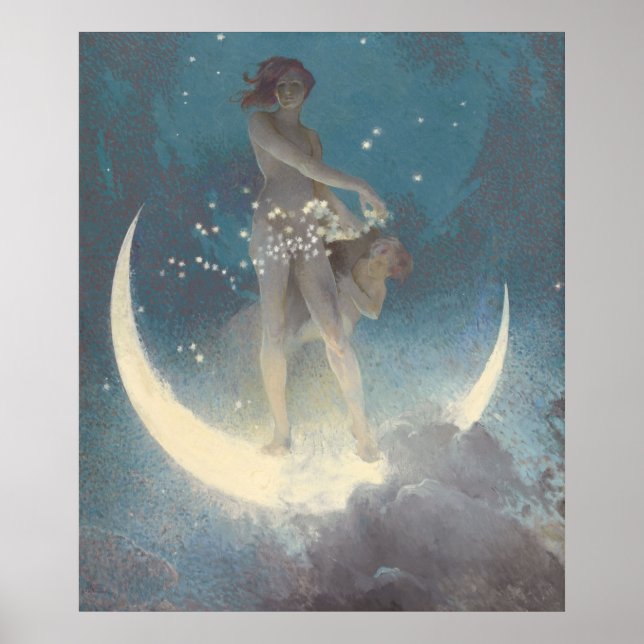 Mother Moon vintage art Poster (Front)