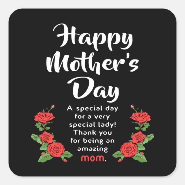 Mother Mothers Mother's Day Mum Mummy Funny Gift Square Sticker (Front)
