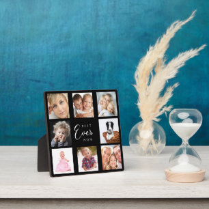 Mother mum photo collage black white plaque