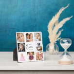 Mother mum photo collage white black plaque<br><div class="desc">A gift for your mother,  celebrating her life with a collage of 8 photos.  Black text: Best Mum Ever. Personalise and use your own photos of her,  children,  husband,  pets,  friends. Elegant white background. Perfect as a Mother's Day gift,  for birthdays and Christmas.</div>