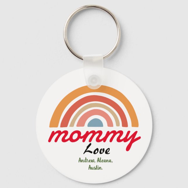 mother mummy mum kid names personalise custom  key ring (Front)