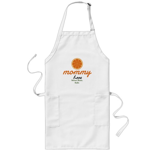 mother mummy mum kid names personalise custom   long apron (Front)