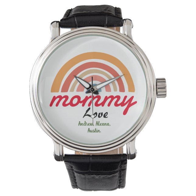 mother mummy mum kid names personalise custom  watch (Front)