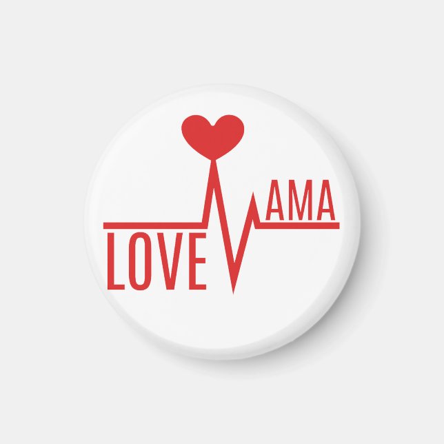 mother mummy mum love heart pulse magnet (Front)