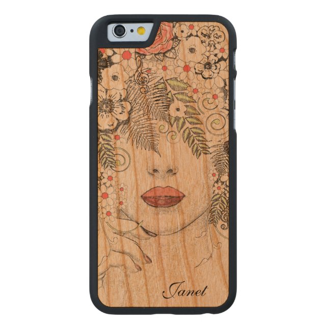 Mother Nature Abstract Wooden iPhone 6 Case Carved Wood iPhone Case (Back)